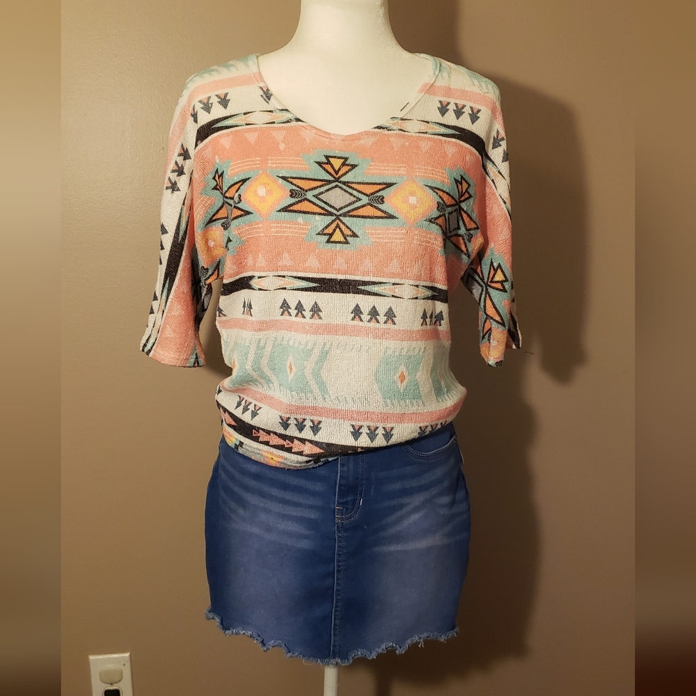Tribal Knit Top, Large